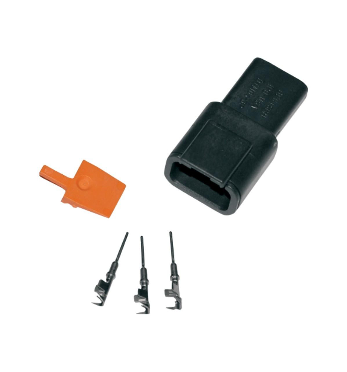 Deutsch DTM 3 Position Receptacle Kit, electrical connector components for secure wiring connections.