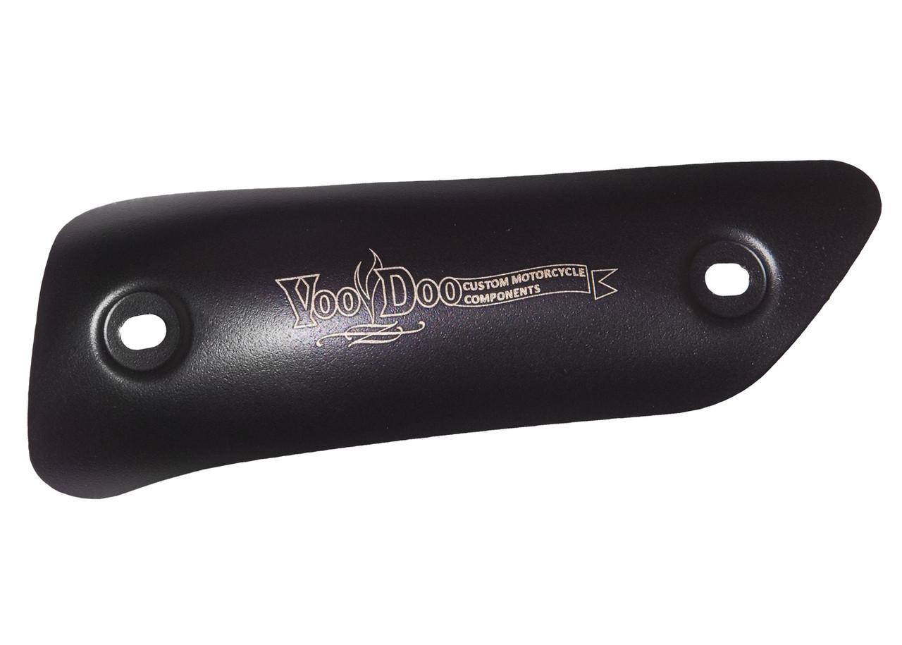 VooDoo Performance Series Slip On Exhaust Kawasaki EX250F Ninja 250 (08-13), black exhaust pipe with VooDoo logo and mounting holes.