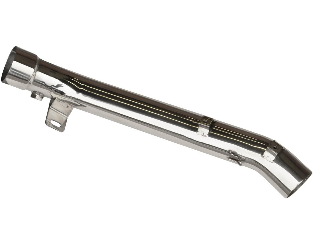 VooDoo Performance Series Slip On Exhaust Suzuki GSXR1000 (07-08), chrome motorcycle exhaust pipe with mounting bracket.