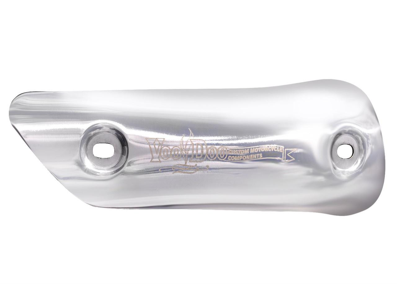 VooDoo Performance Series Slip On Exhaust Suzuki GSXR1000 (12-16), close-up of the chrome-finished motorcycle exhaust with the VooDoo logo and branding.