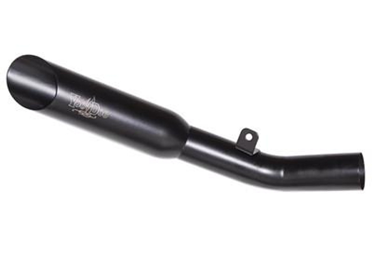 VooDoo Shorty Slip On Exhaust for Suzuki GSXR750 and GSXR600 (06-07), black slip-on motorcycle exhaust pipe.