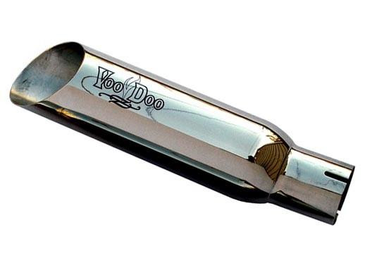 VooDoo Shorty Slip On Exhaust Suzuki GSXR750 (08-09), GSXR600 (08-09), chrome motorcycle exhaust with VooDoo branding.