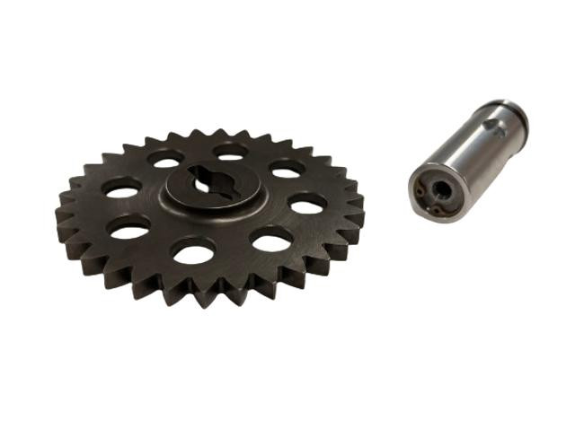 Schnitz Racing Schnitz Oil Pump System Upgrade Suzuki GSXR1000 (01-08), motorcycle oil pump upgrade components including a gear and a pump cylinder.