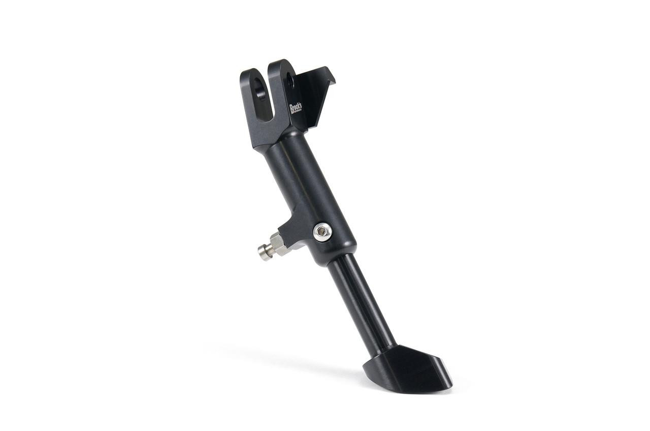 Brocks Performance Brocks Adjustable BrockSTAND Kickstand for Suzuki GSXR1000 (17-25), black motorcycle kickstand with mounting bracket and adjustable feature.