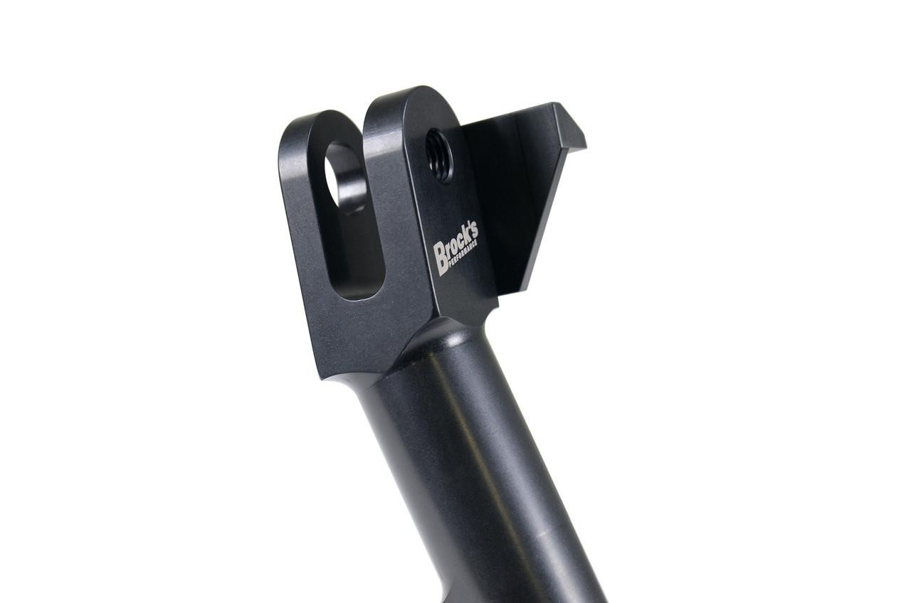 Brocks Performance Brocks Adjustable BrockSTAND Kickstand Suzuki GSXR1000 (17-25), close-up of the black motorcycle kickstand with metal construction and adjustable feature.