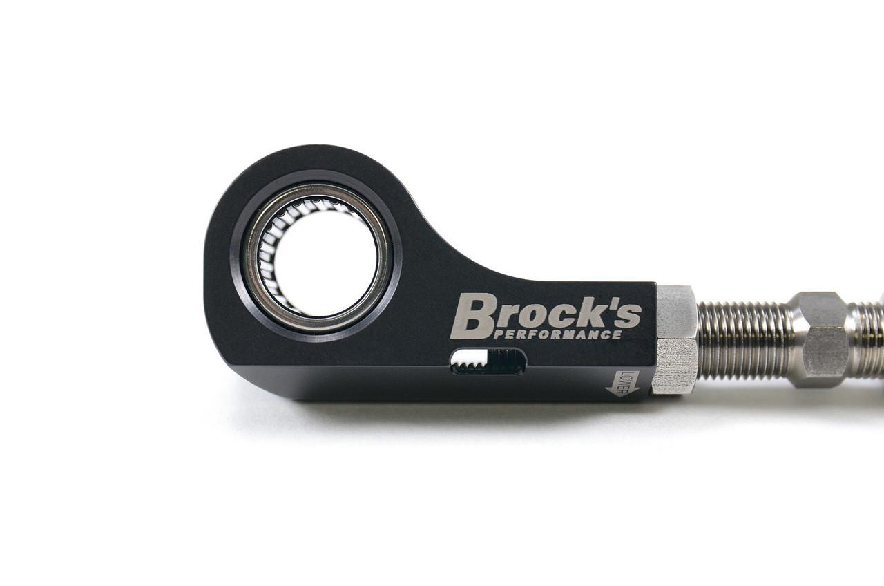 Brock's Performance Brock's Window Lowering Link for Suzuki GSXR1000, GSXR1000R, GSXR600/750 motorcycle models, showing black and silver motorcycle part with bearing and threaded rod Brock's Performance Brock's Window Lowering Link for Suzuki GSXR1000, GSXR1000R, GSXR600/750 motorcycle models, showing black and silver motorcycle part with bearing and threaded rod