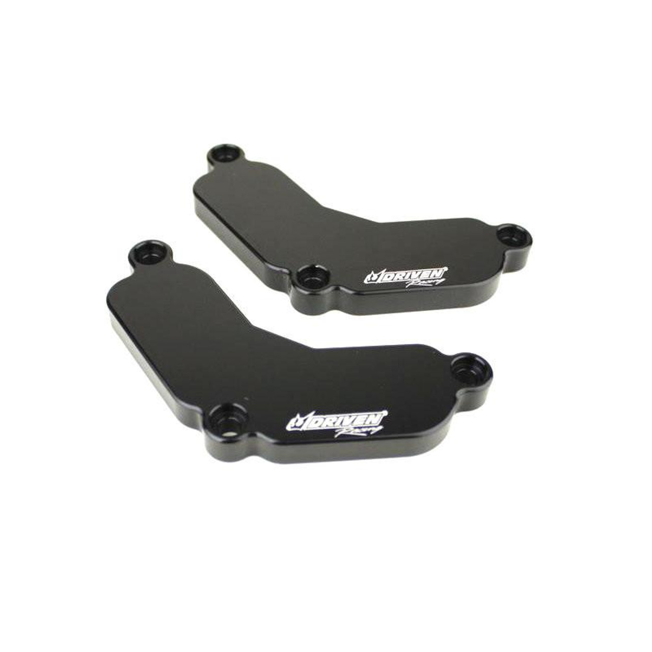 Driven Air Injection Block Off Plates, black metal engine parts for air injection system modification. Driven Air Injection Block Off Plates, black metal engine parts for air injection system modification.