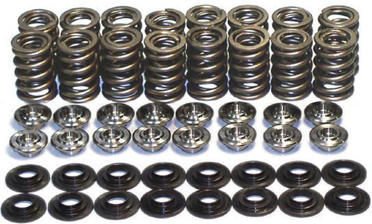 APE Valve Spring and Retainer Kit Kawasaki ZX14R (06-25), set of valve springs, retainers, and rubber seals arranged in rows. APE Valve Spring and Retainer Kit Kawasaki ZX14R (06-25), set of valve springs, retainers, and rubber seals arranged in rows.