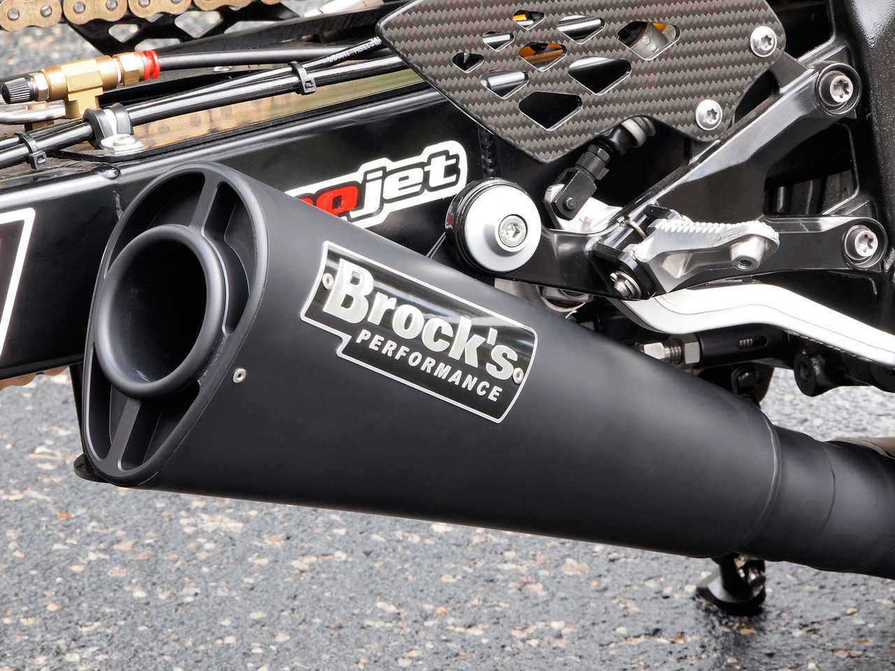 Brocks Alien Head 2 Exhaust 14" Muffler Black BMW S1000RR (10-14)