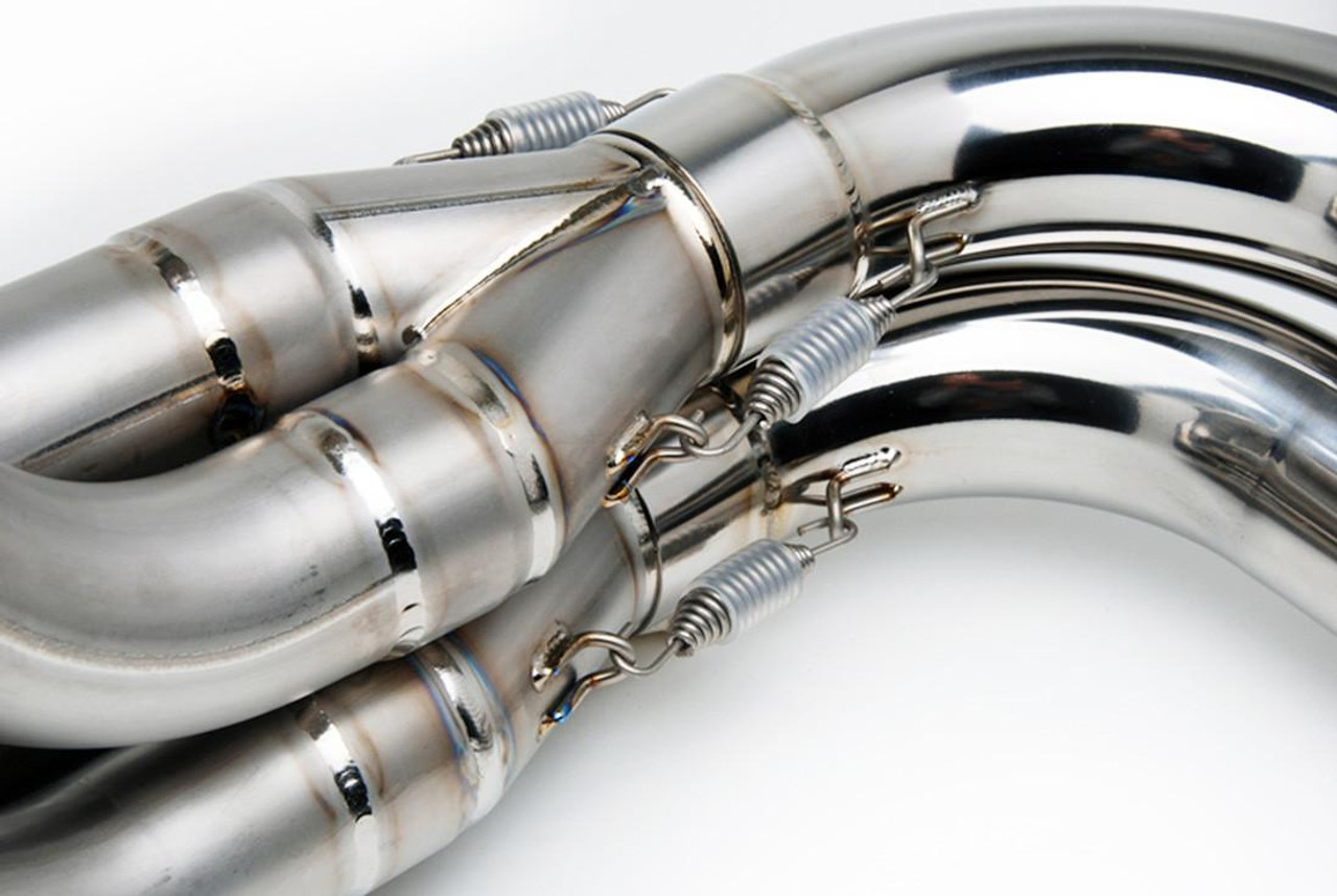 Brocks Performance Brocks Tiwinder Full Exhaust Street Baffle for Suzuki GSXR1000 (05-06), stainless steel motorcycle exhaust system with springs and polished finish.