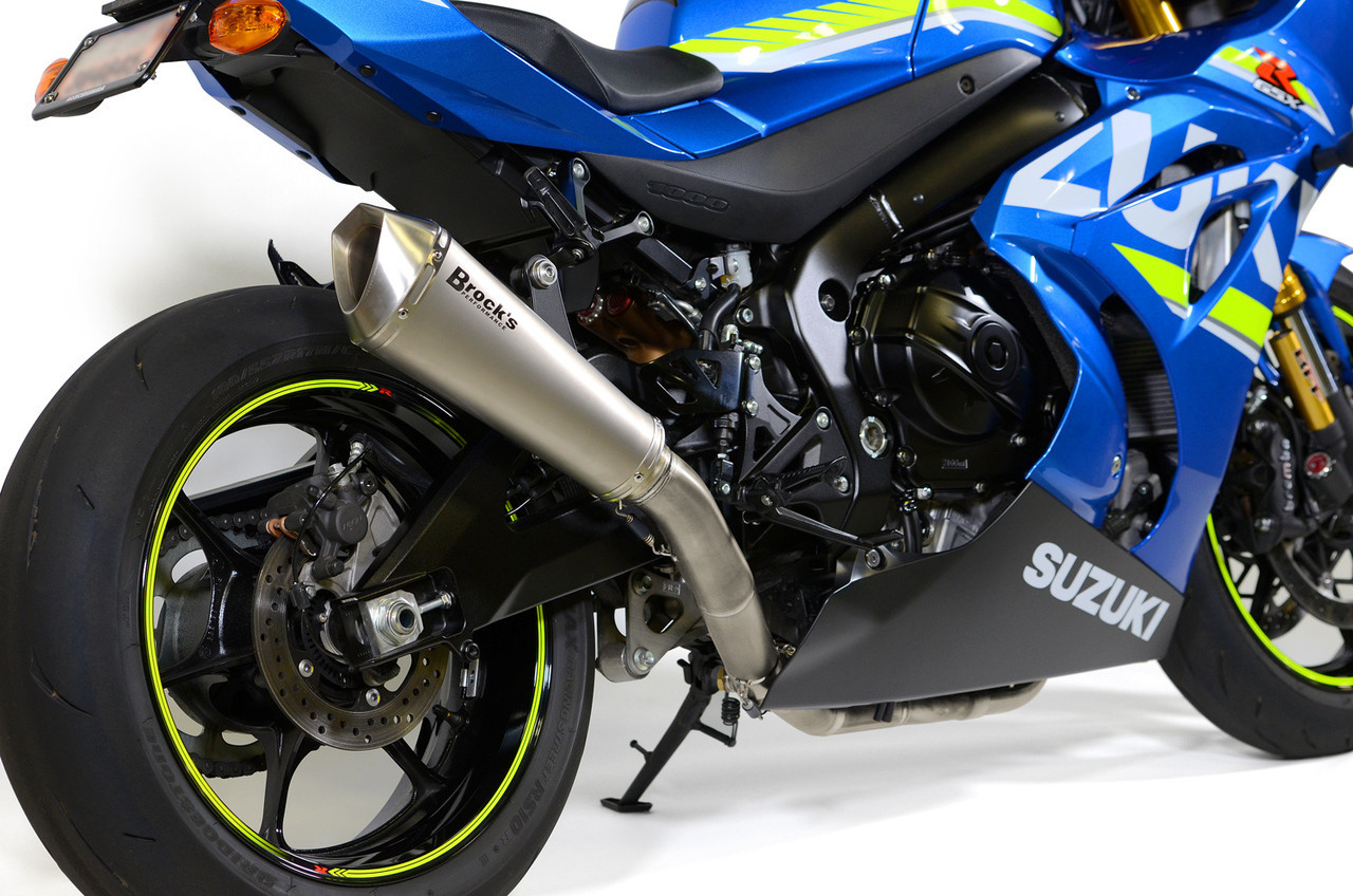 Brocks Predator Full Exhaust Stainless Front Titanium Muffler Suzuki GSXR1000 (17-25) - Schnitz Racing