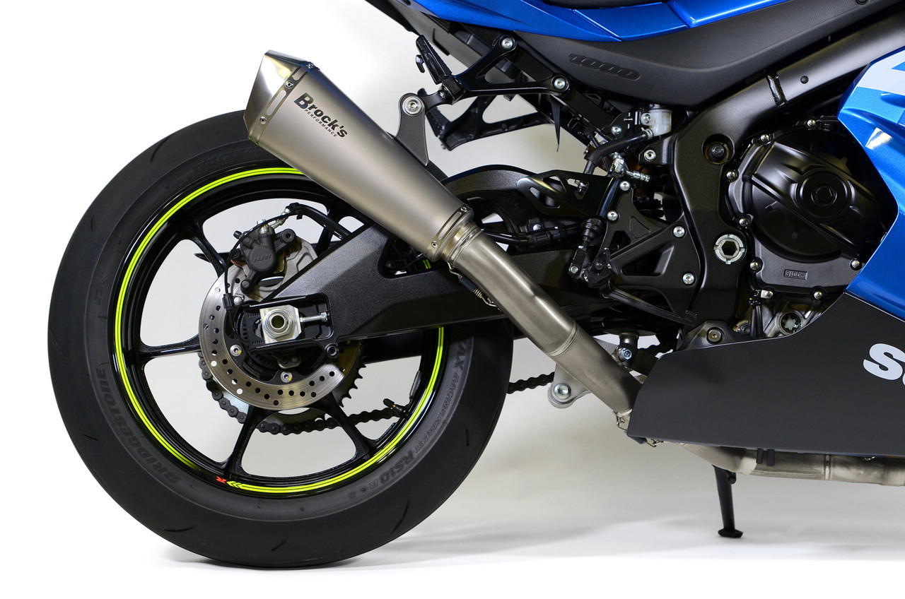 Brocks Predator Full Exhaust Stainless Front Titanium Muffler Suzuki GSXR1000 (17-25) - Schnitz Racing