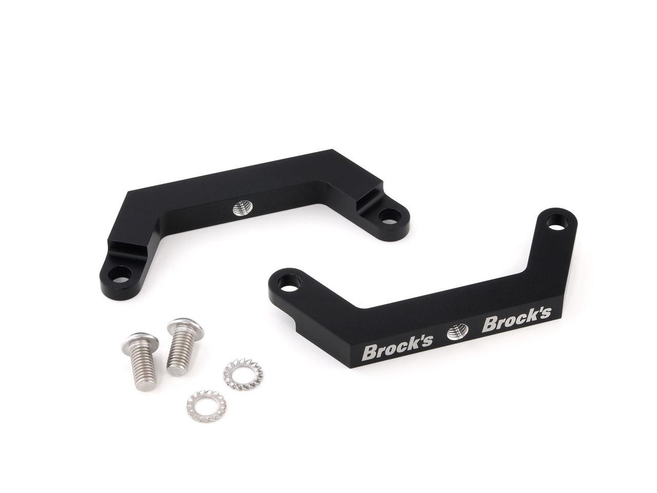 Brocks Performance Brocks Front End Lowering Strap Bracket Yamaha YZF-R1 (09-14), black metal motorcycle accessory with mounting screws and washers.