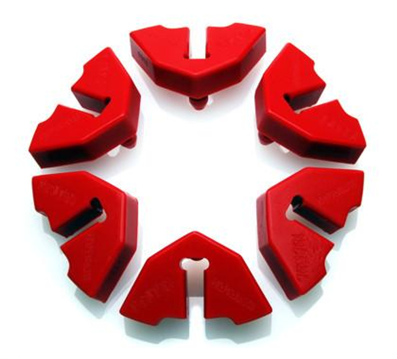 Schnitz Racing Schnitz Rear Wheel Cush Drive Dampers Suzuki GSXR750 (88-99), set of six red rubber dampers arranged in a circular pattern on a white background for motorcycle rear wheel shock absorption.