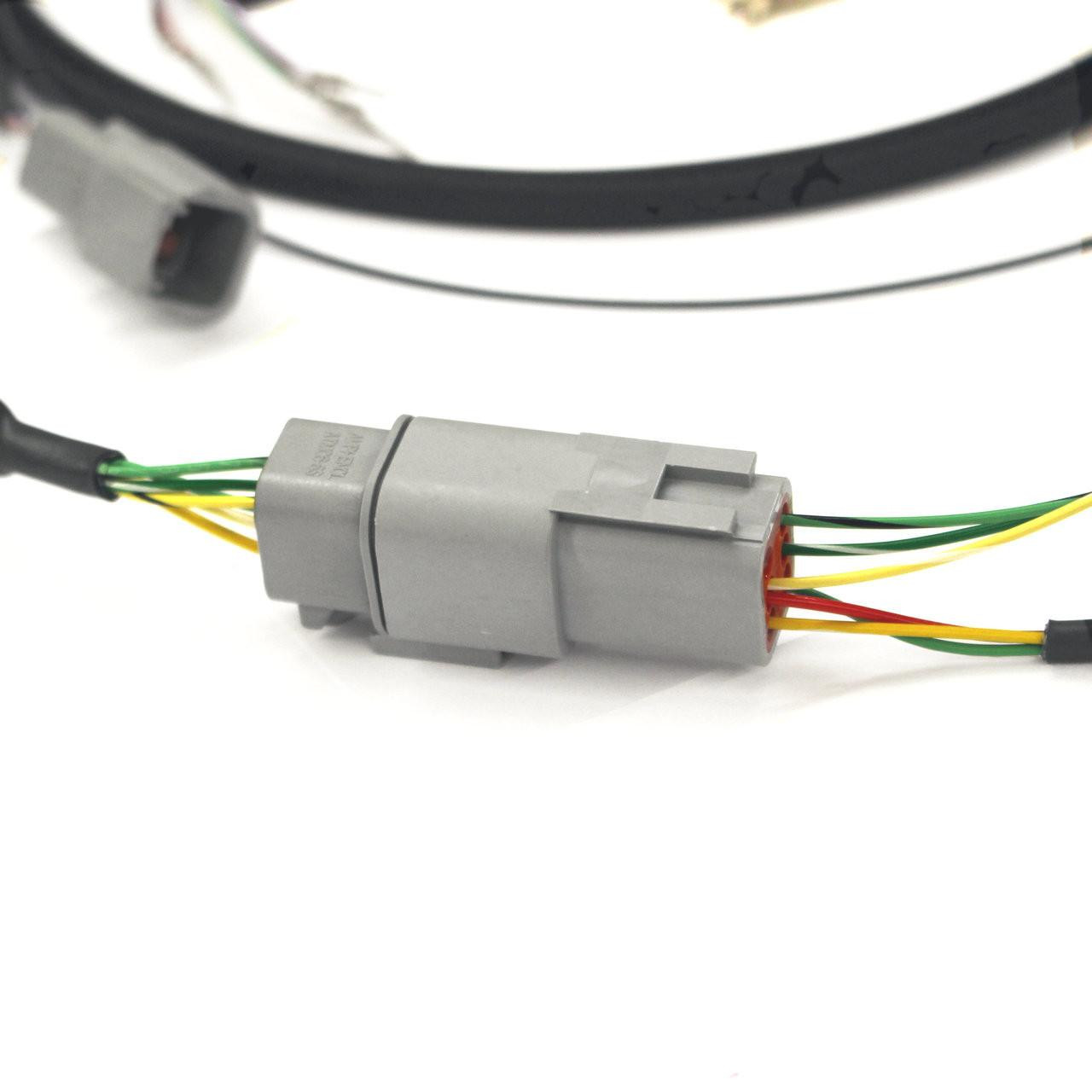 Ryan Schnitz Racing RSR Air Shifter Kit Suzuki GSXR1000 (05-25), close-up of the gray electrical connector and wiring harness on a white background.