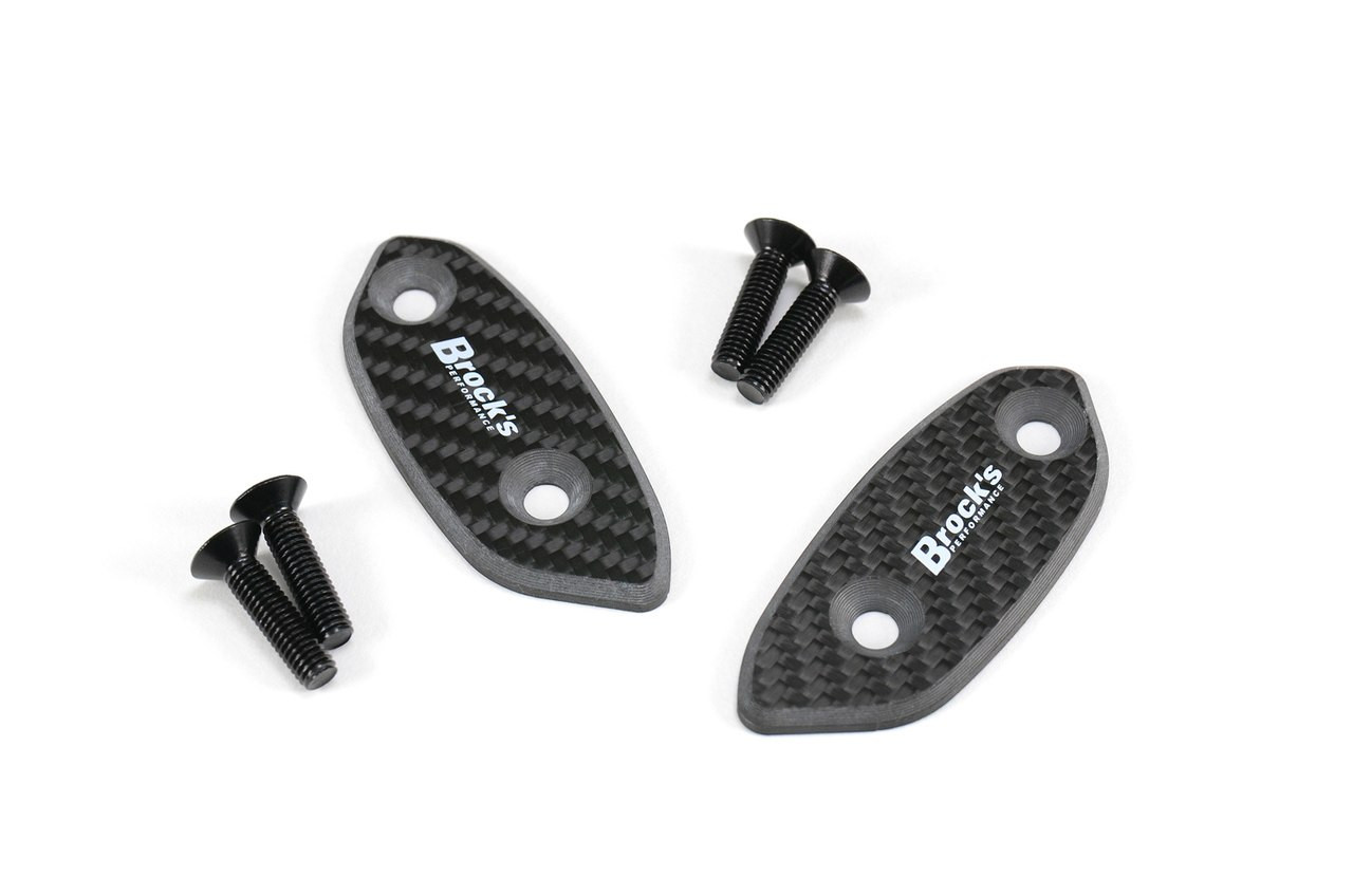 Brocks Carbon Fiber Mirror Block Off Plates Suzuki GSXR1000 (05-16) GSXR600/750 (06-20)