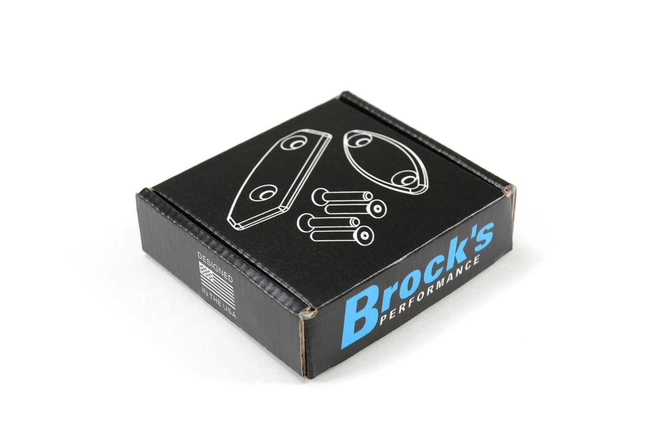 Brocks Performance Brocks Carbon Fiber Mirror Block Off Plates for BMW S1000RR (10-19) and HP4 (12-15), black carbon fiber with hardware, in packaging.