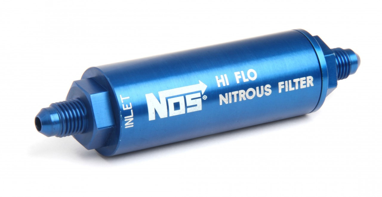 NOS In-Line Hi-Flow Nitrous Filter, 6an, Blue