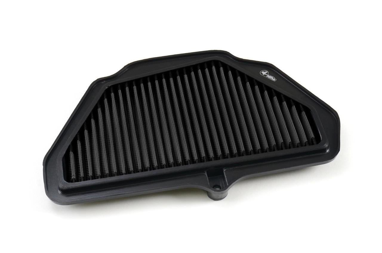Sprint Filter Sprint Air Filter P08 F1-85 for Kawasaki ZX10R (16-24), black air filter with pleated filter media in a black frame.