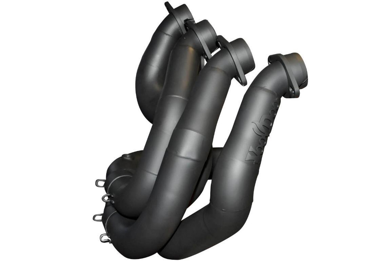 VooDoo Sidewinder Exhaust Suzuki GSX1300R Hayabusa (99-20) Straight Competition Black, black metal motorcycle exhaust pipes without muffler for enhanced performance and sound.