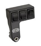 PMR Components PMR Easy Mount Stealth Toggle Switch, black toggle switch with three buttons on a mount