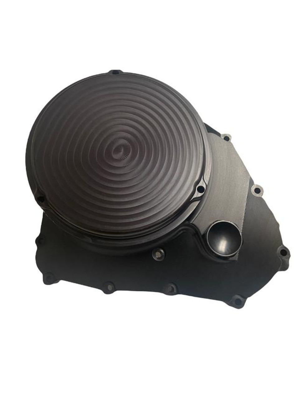 HTP Performance HTP Quick Access Clutch Cover Suzuki GSXR1000 (17-25), motorcycle clutch cover with a circular groove pattern and a compact design.