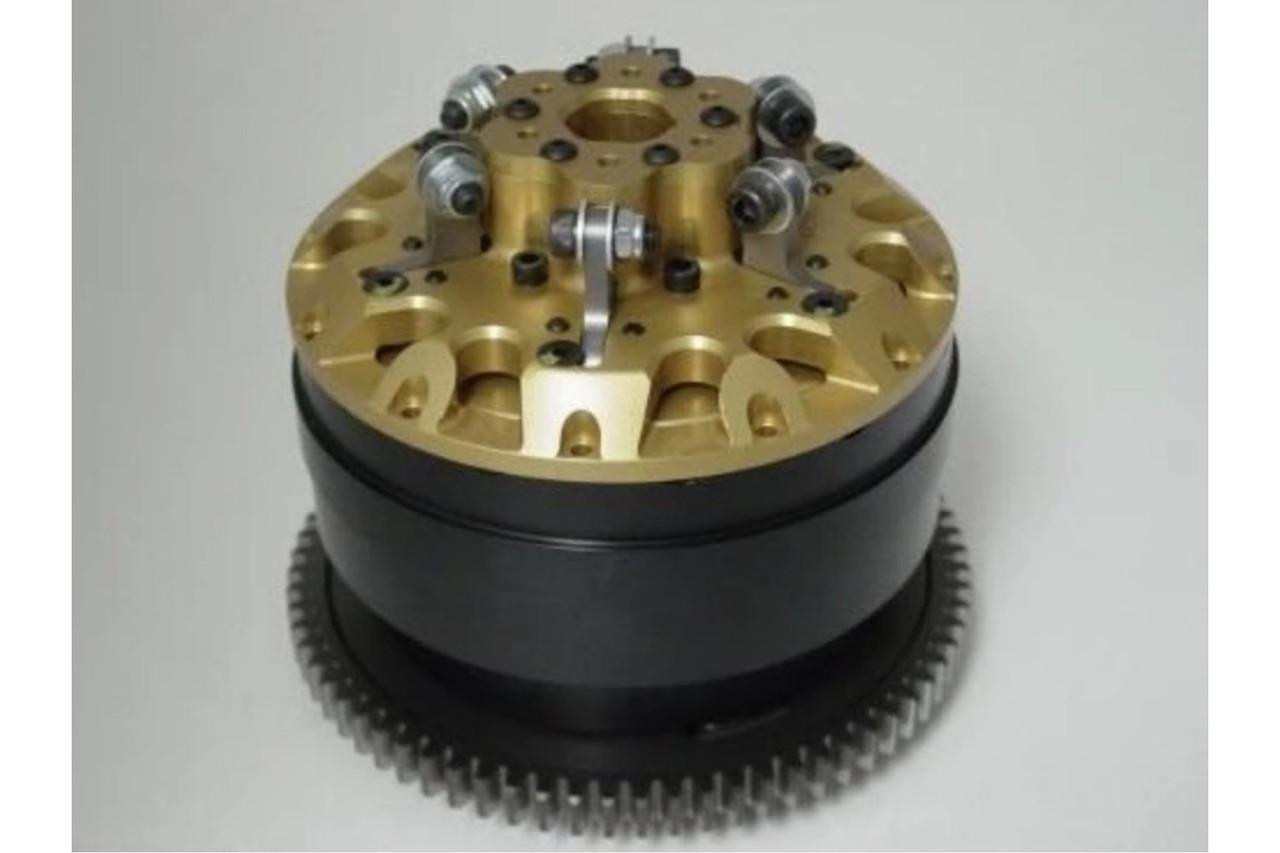 MTC Multistage Lock Up Gen II Suzuki GSXR1000 (01-08), a high-performance mechanical lockup clutch assembly with a gold and black finish for Suzuki GSXR1000 motorcycle.