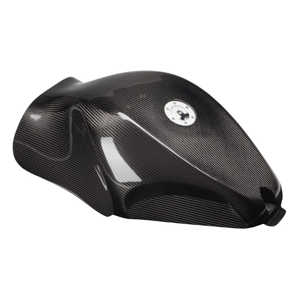 Montgomery Motorsports Carbon Fiber Low Profile Fuel Tank Suzuki Hayabusa (08-20), black carbon fiber fuel tank for Suzuki Hayabusa motorcycle from 2008 to 2021.
