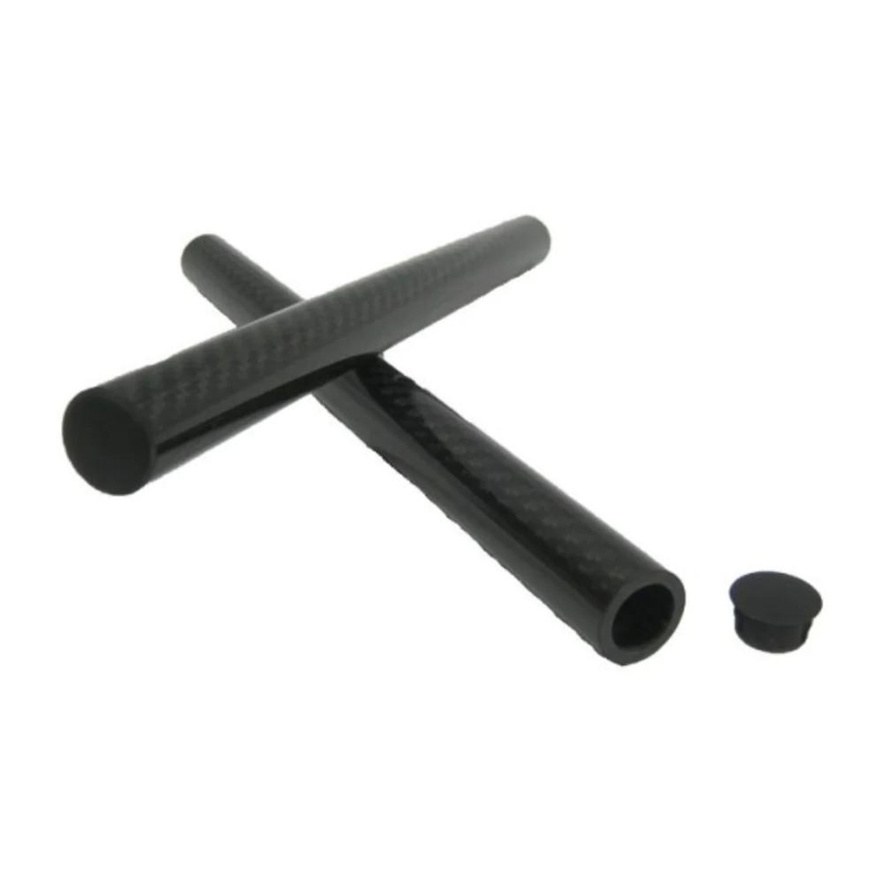 Montgomery Motorsports Carbon Fiber Handlebars & Grips Kit, lightweight black carbon fiber motorcycle handlebar tubes with a matching handlebar end cap.