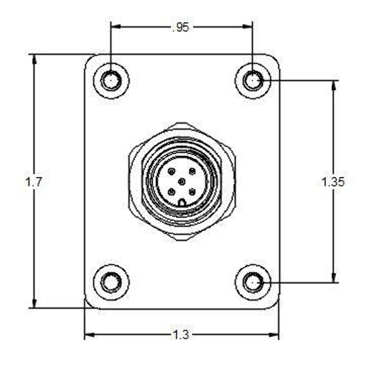 Mad Racing Laser Ride Height Sensor, 3-38 Inches, with technical drawing showing dimensions and mounting details. Mad Racing Laser Ride Height Sensor, 3-38 Inches, with technical drawing showing dimensions and mounting details.