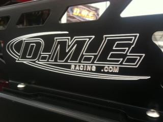 DME Aluminum Swingarm BMW S1000RR (20-25), close-up view of the motorcycle part with D.M.E. Racing branding.