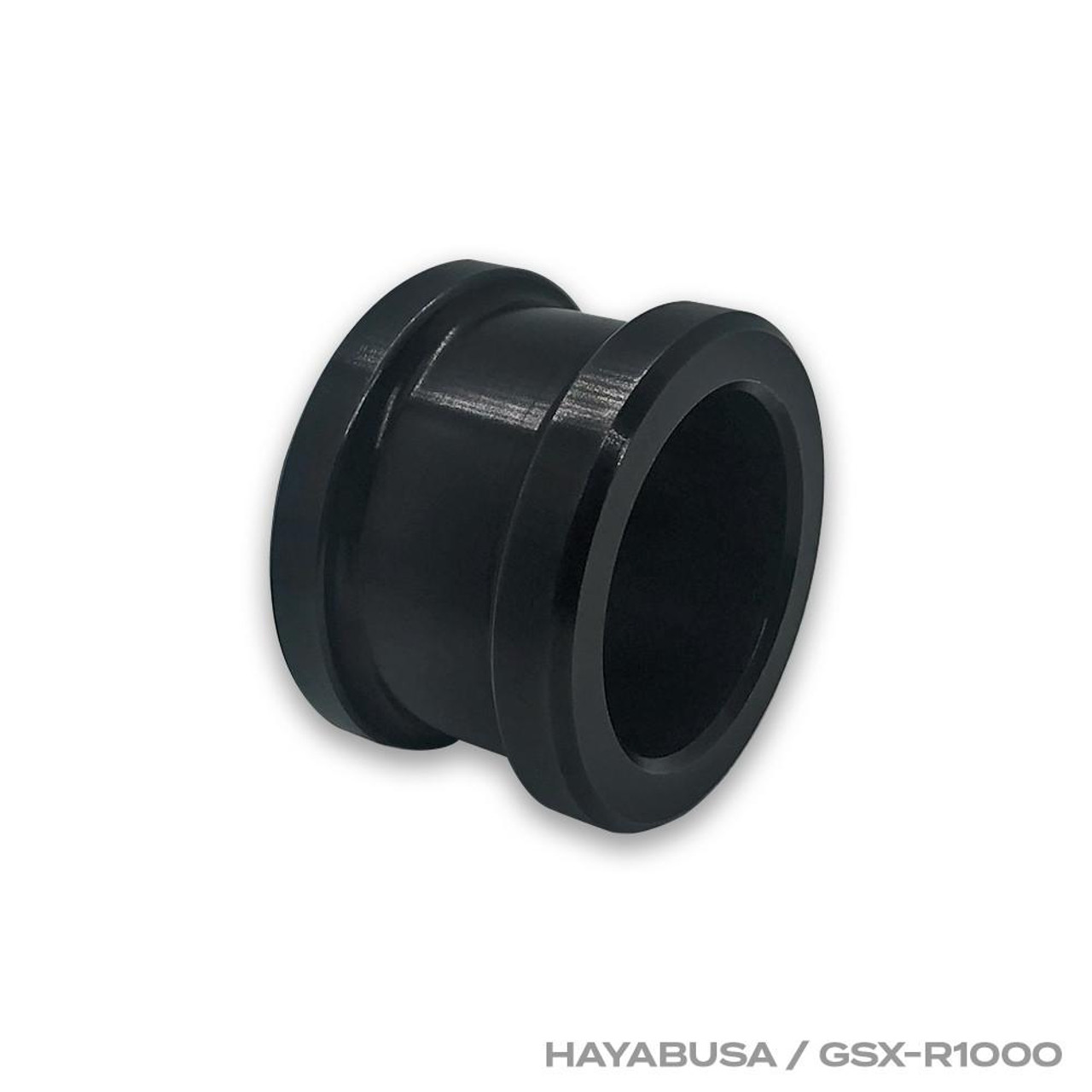 DME Rear Brake Eliminator Spacer, Black, Suzuki Hayabusa (99-25), GSXR1000 (01-08), black motorcycle brake spacer for rear brake system.