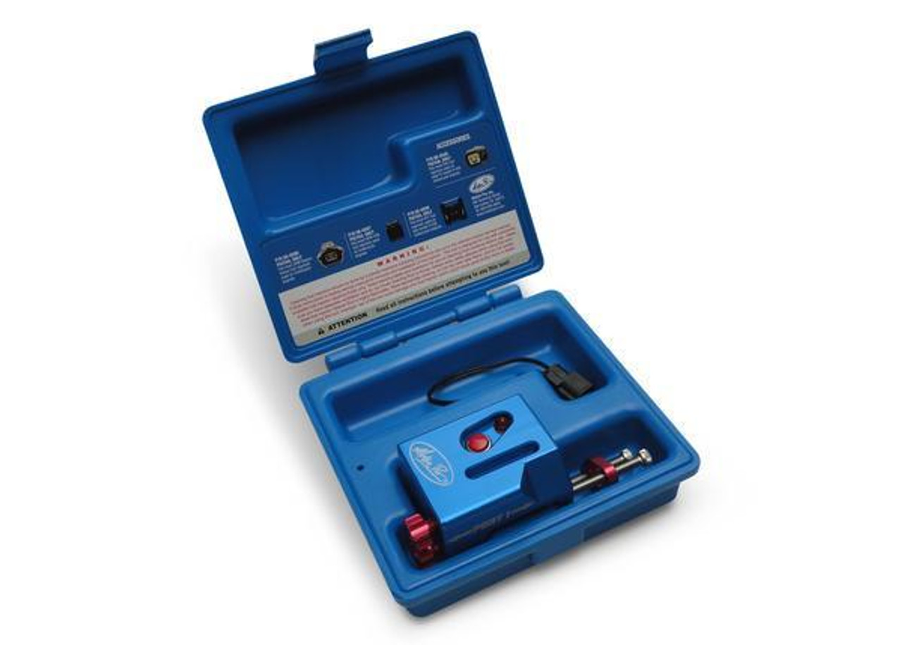 Motion Pro Fuel Injector Cleaner Kit Kawasaki ZX-14R (06-25) ZX-10R (06-07)/(11-25), blue plastic case with cleaning kit inside, including tools and components for fuel injector maintenance.