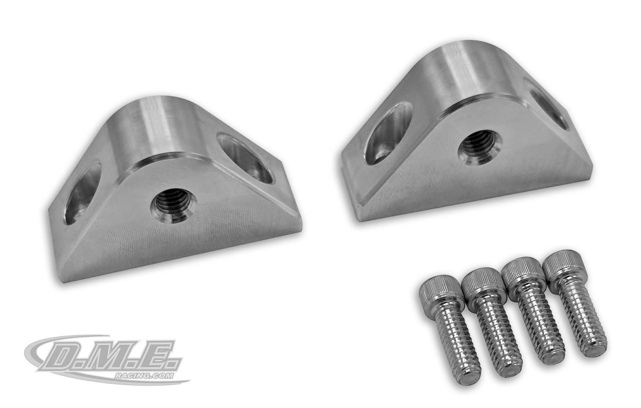 DME Swingarm Spool Bolt-on Mounts, motorcycle aluminum mounts with screws for rear wheel spools. DME Swingarm Spool Bolt-on Mounts, motorcycle aluminum mounts with screws for rear wheel spools.
