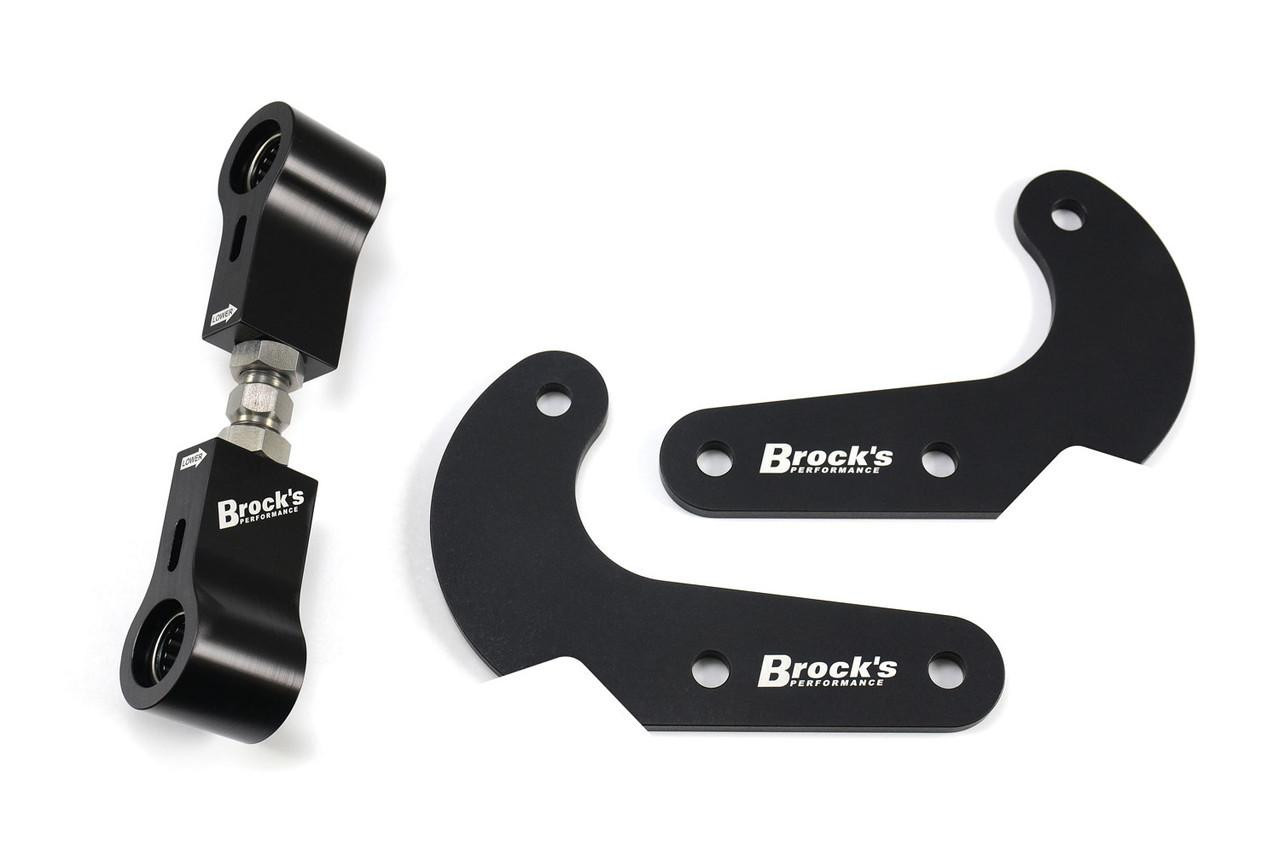 Brocks Performance Brocks Window Lowering Link Kawasaki ZX10R (21-25), black anodized metal installation kit for motorcycle window lowering.