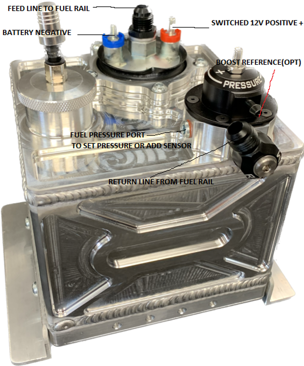 Fuel Cell, All In One, Swingarm Mounted, 400 lph, 2 Quart