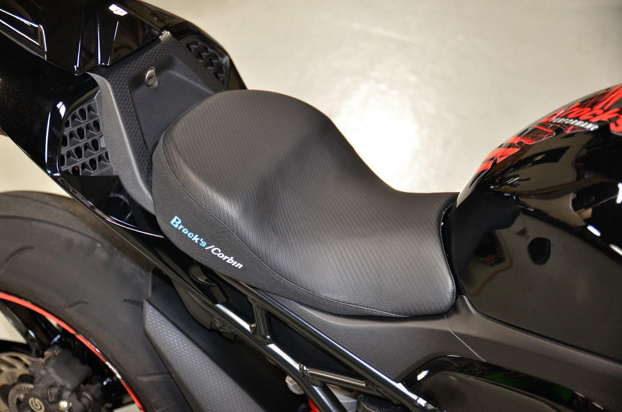 Brocks Performance Custom Corbin Seat BMW S1000RR (20-25) S1000R (20-24), black seat on motorcycle