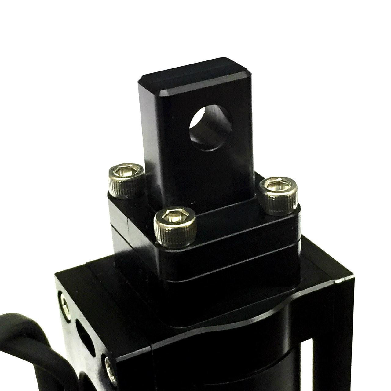 Ryan Schnitz Racing RSR Air Shifter Kit Suzuki GSXR600/750 (11-24), close-up image of the black and gold air shifter installation part with mounting screws and a mounting hole.