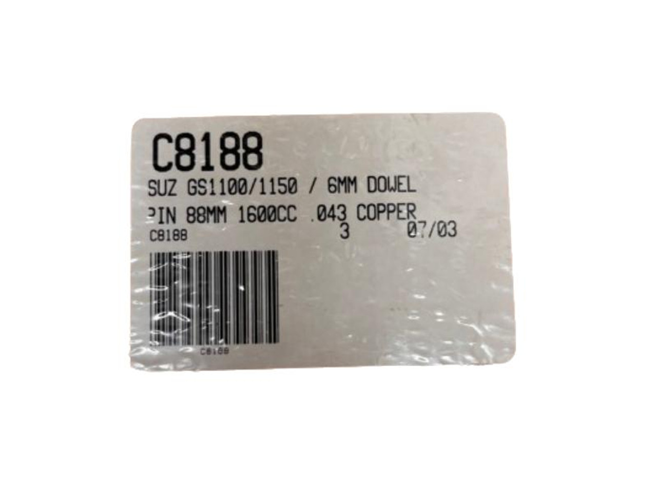 Cometic Head Gasket Suzuki GS1100/1150-6mm Dowel Pin, image of the product's label showing specifications.