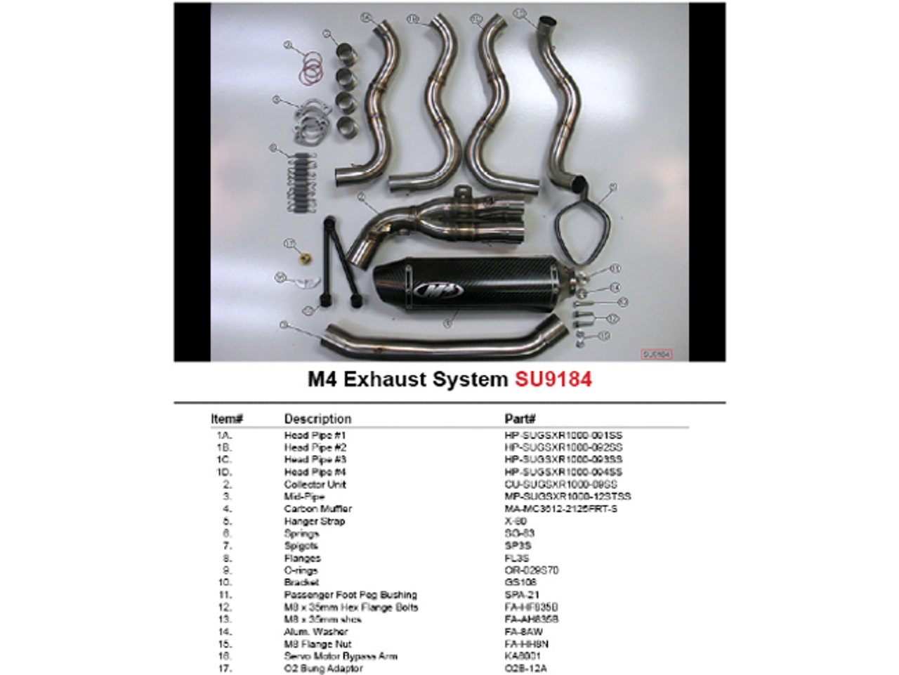 M4 Tech1 Carbon Exhaust Suzuki GSXR1000 (12-16) - Schnitz Racing