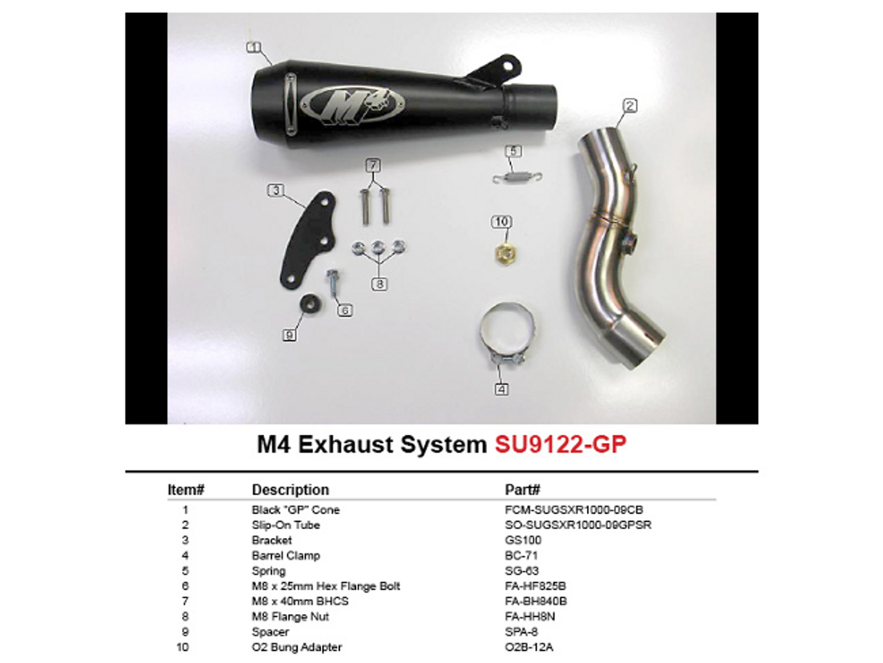 M4 GP Black Slip On Exhaust Suzuki GSXR1000 (09-11) - Schnitz Racing