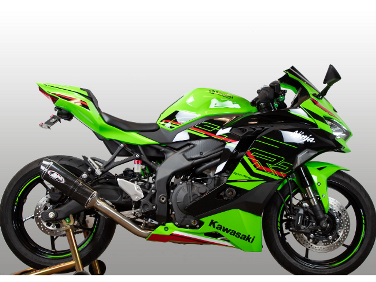 M4 X-96 Carbon Fiber Slip Full Exhaust Kawasaki ZX-4RR (23-25) - Schnitz Racing