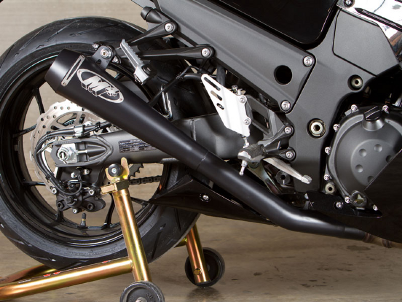 M4 Black Retro-Drag Slip On Kawasaki ZX-14 (12-25) - Schnitz Racing