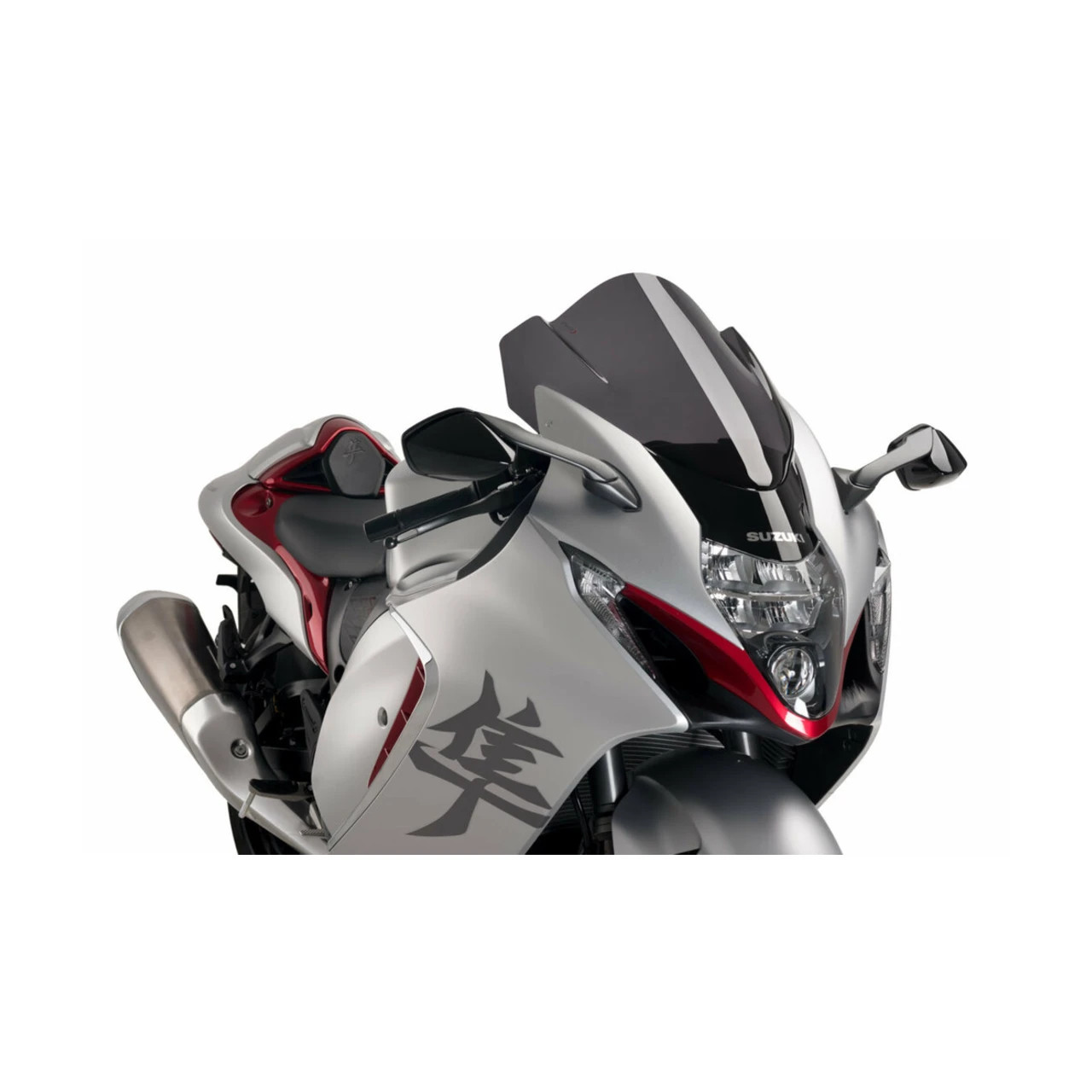 Puig Z-Racing Windscreen Suzuki Hayabusa (22-26), front view of the motorcycle with the windscreen installed.