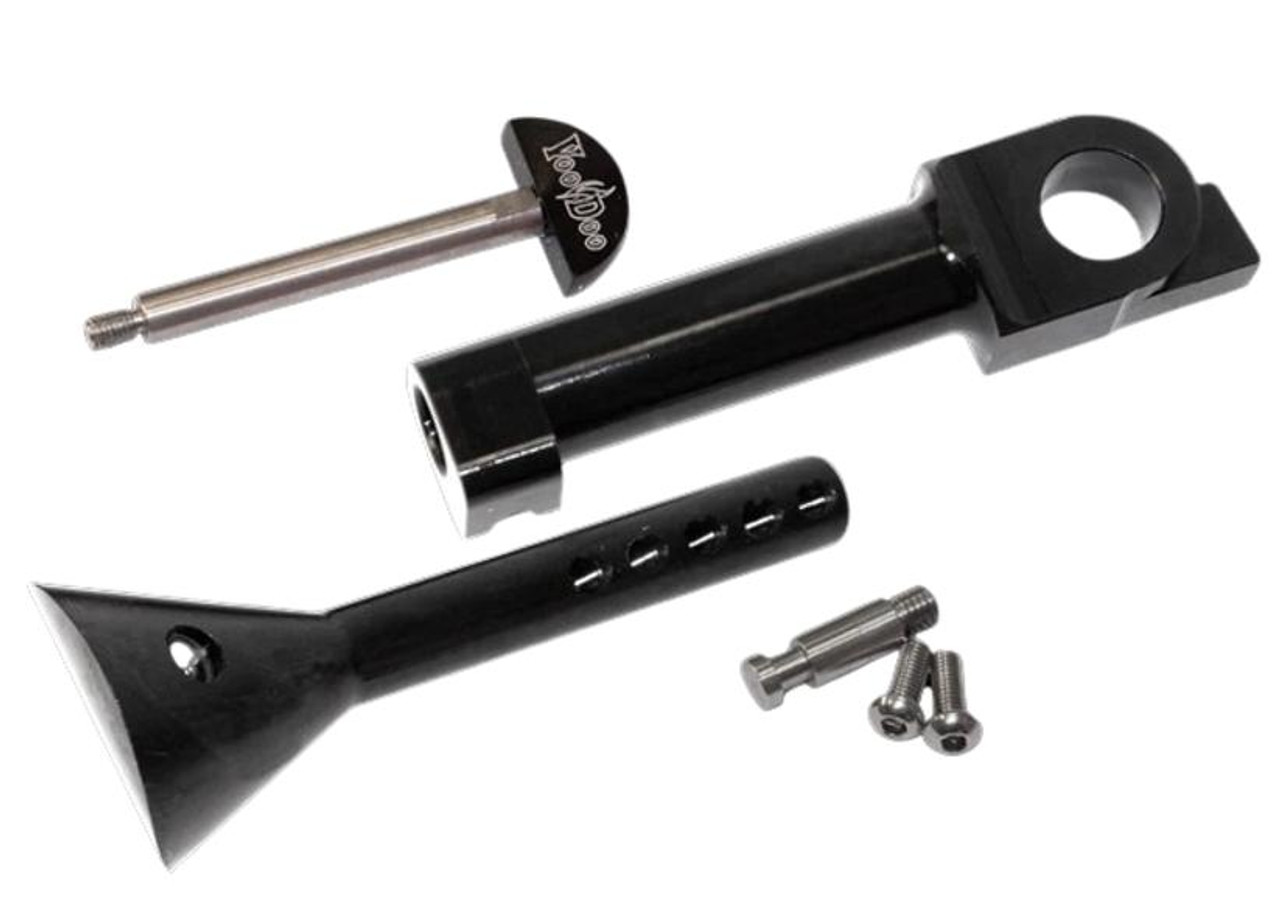 Voodoo Adjustable Kickstand Yamaha VMAX1700 (09-20), motorcycle kickstand and hardware components for bike stability and support.