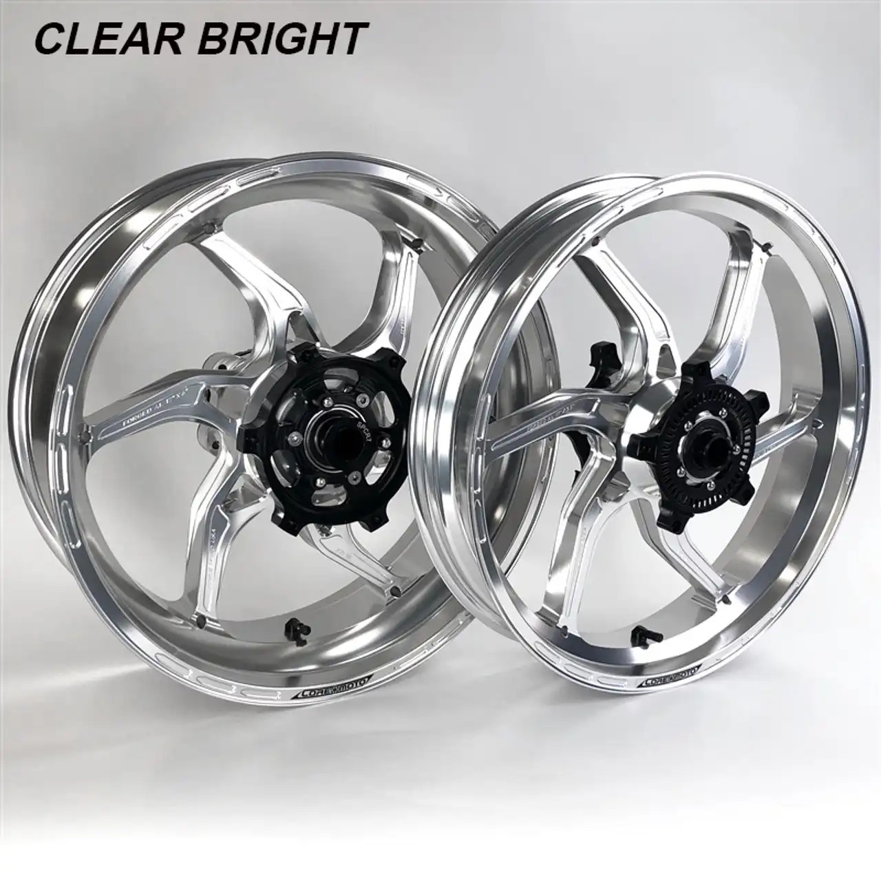 Coremoto Apex-6 Forged Aluminum Wheels Suzuki GSXR1000 (05-08) - Clear Bright Set