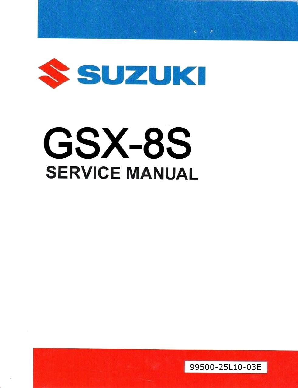 Suzuki OEM GSX-8S Service Manual (24-25), official manual book for Suzuki GSX-8S motorcycle models.