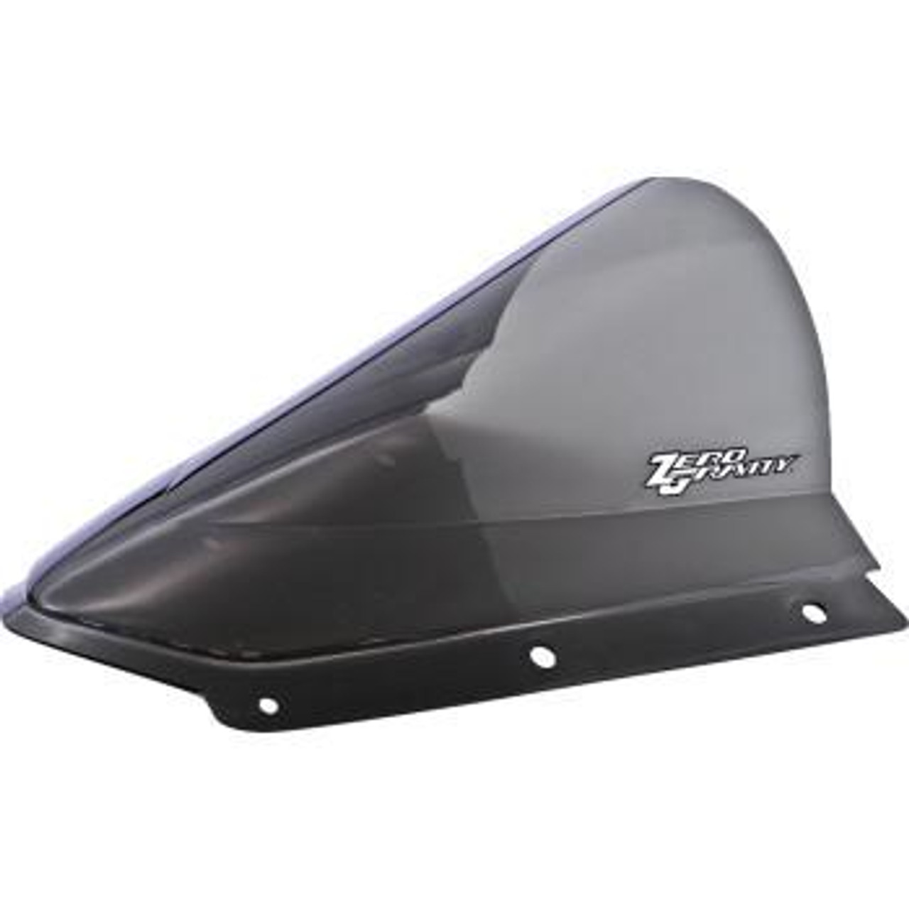 Zero Gravity Double Bubble Windscreen Kawasaki ZX-10R (21-25), aerodynamic motorcycle windscreen with a dark tinted finish and mounting holes for secure installation. Zero Gravity Double Bubble Windscreen Kawasaki ZX-10R (21-25), aerodynamic motorcycle windscreen with a dark tinted finish and mounting holes for secure installation.