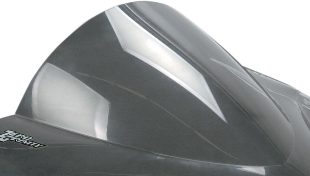 Zero Gravity Double Bubble Windscreen Suzuki Hayabusa (08-20), close-up view of the aerodynamic double bubble windscreen on a motorcycle.