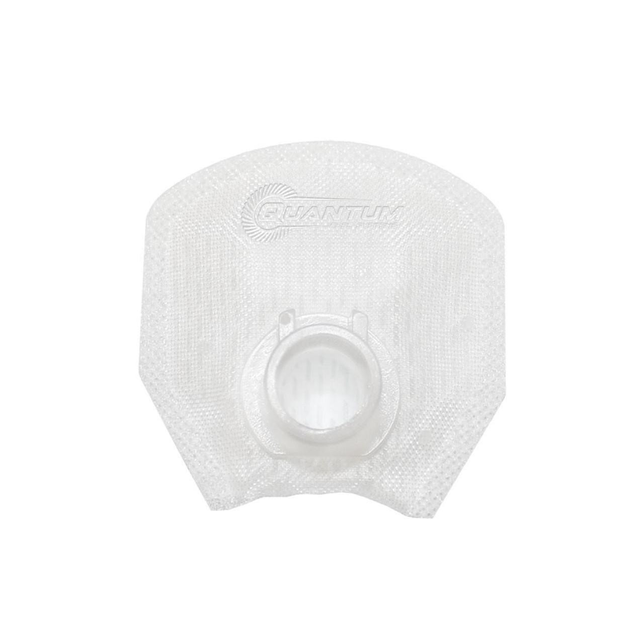 Quantum Fuel Systems Fuel Pump Strainer / Filter for Suzuki Hayabusa (13-21), white filtration component with textured surface and central opening.